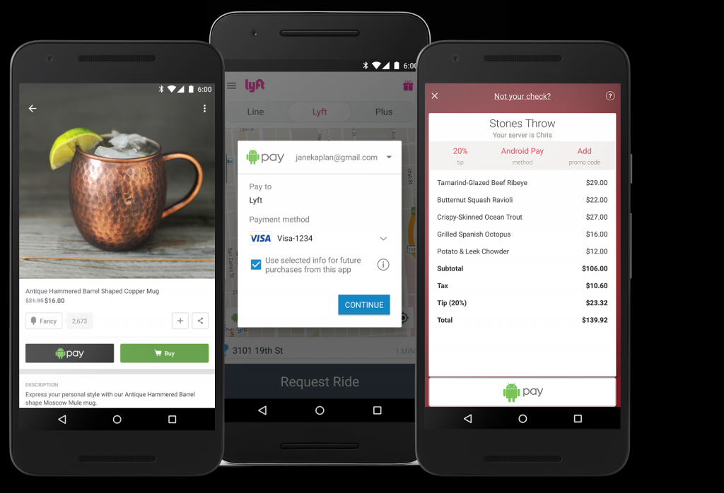 You can now make in-app purchases with Android Pay