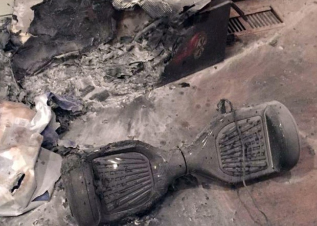 A'hoverboard that caught fire earlier this week