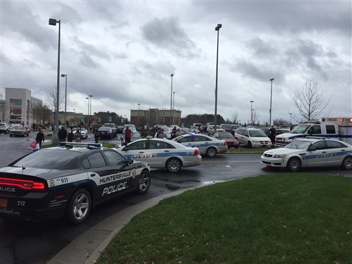 Authorities respond to the scene of a shooting at the Northlake Mall in Charlotte N.C. Thursday Dec. 24 2015