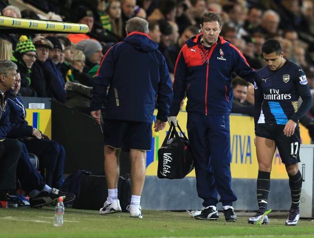 Arsenal midfielder Cazorla could be out until March