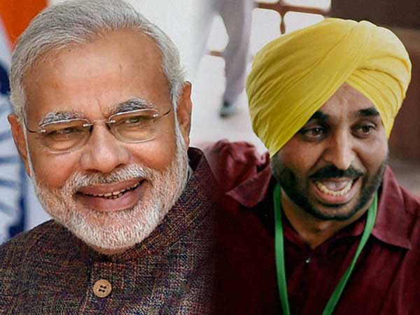 Modi Offers Water to AAP's Bhagwat Mann in LS Amid CBI Raid Row