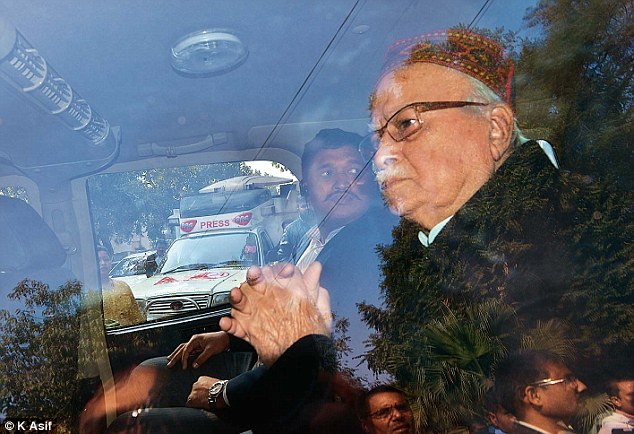 BJP veteran LK Advani leaves after a meeting with senior party members at Murli Manohar Joshi’s residence