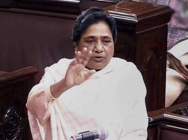 BSP Chief Mayawati speaks in Rajya Sabha during the winter session of Parliament in New Delhi