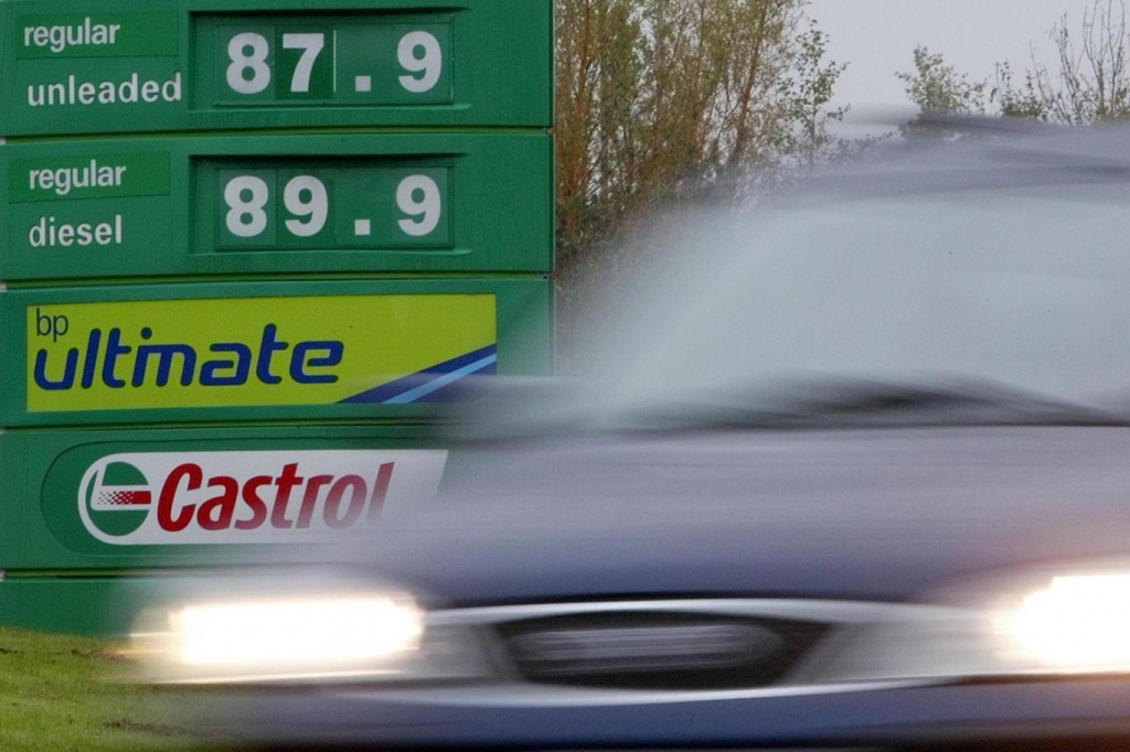 A filling station forecourt near Reading England