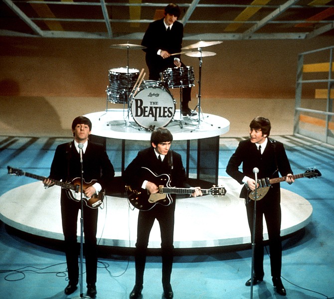 The Beatles perform on the CBS'Ed Sullivan Show in New York. At 12:01 a.m. local time on Dec. 24 2015 around the world the Beatles&#39 music will be available for streaming from a wide range of outlets a representat