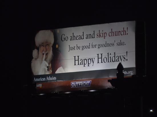 Atheist organization's holiday billboards urge people to skip church