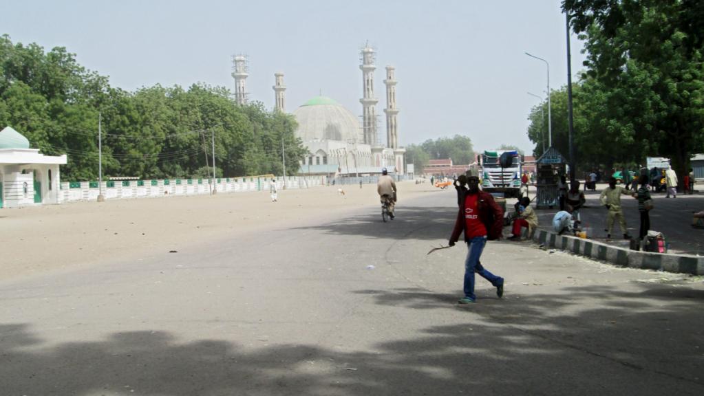 An almost empty street is seen on Christmas day in Maiduguri Nigeria