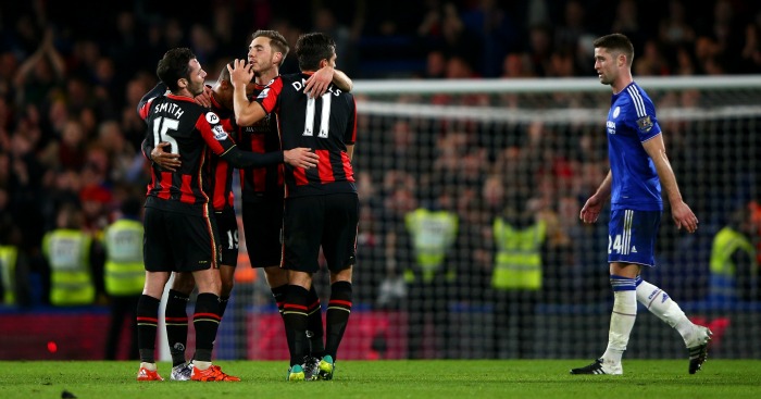 Bournemouth Celebrate 1-0 win at Chelsea