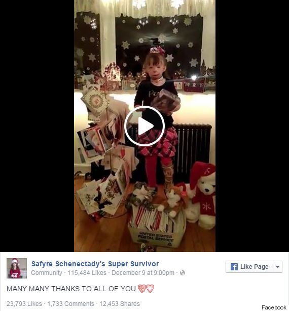 Badly burned girl's wish for Christmas cards comes true