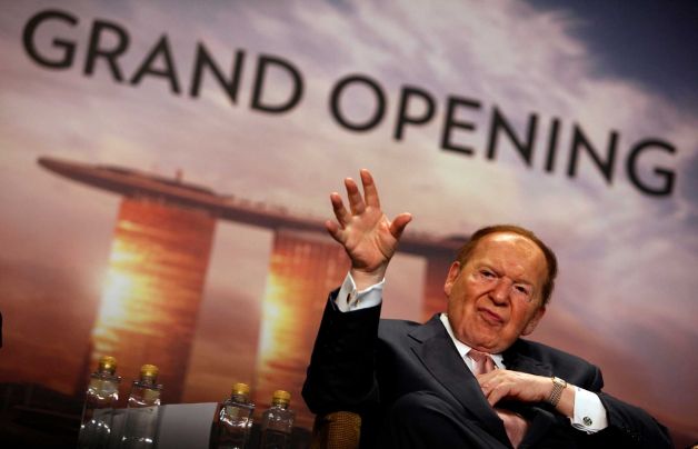 Las Vegas Sands Corp. Chief Executive Sheldon Adelson addresses the media during the grand opening ceremony of the Marina Bay Sands in Singapore. Casino billionaire Adelson spent more on the 2012 federal elections