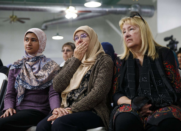 Among those at an interfaith service in Loma Linda Calif. for victims of the San Bernardino attack are Noora Siddiqui Mohammadi Murtuza-Siddiqui and Kathleen Bayoun