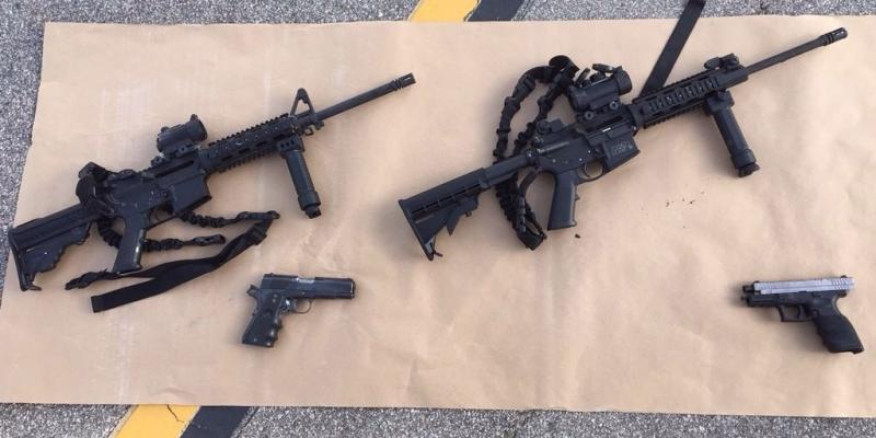 San Bernardino County Sheriff's Department shows four guns near the scene of a shootout in which Tashfeen Malik and Syed Rizwan Farook were killed. The deadly attack the pair carried out has prompted new calls for tighter