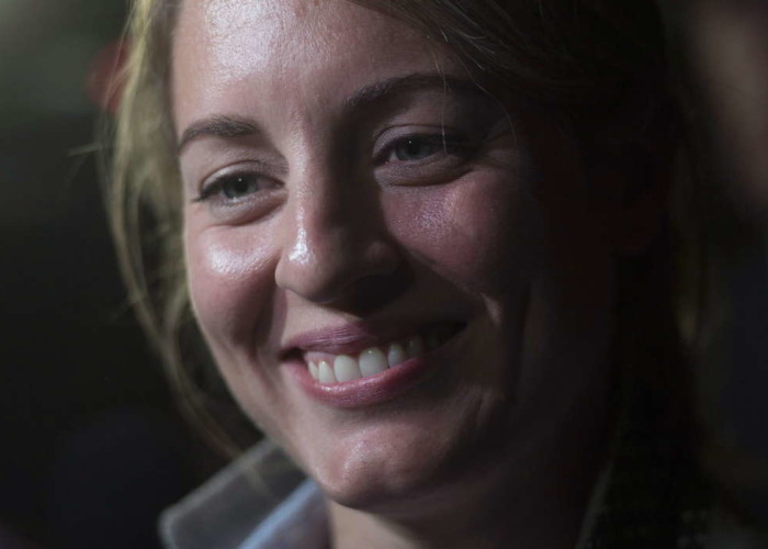 Minister of Canadian Heritage Melanie Joly speaks to reporters following a Liberal caucus meeting on Parliament Hill in Ottawa on Thursday