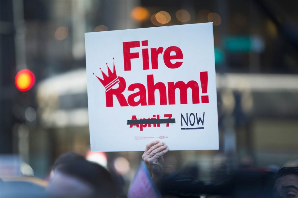 Image Protesters In Chicago Take To The Streets To Demand Resignation Of Mayor