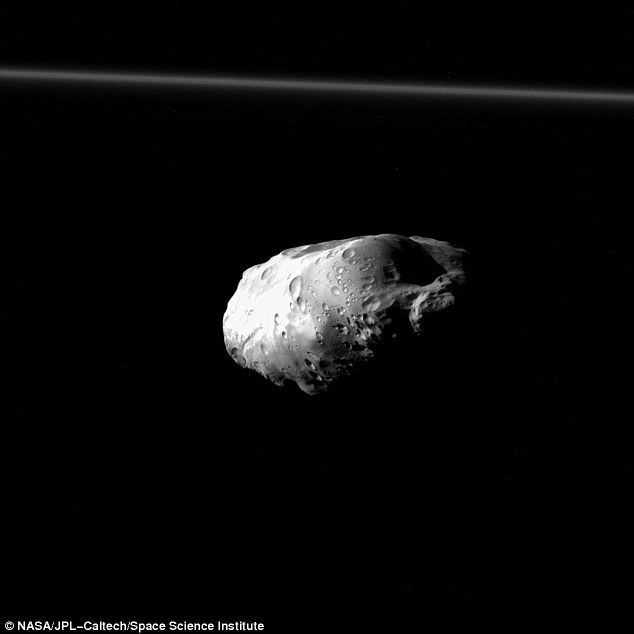 The Cassini spacecraft has captured one of the highest resolution views of Prometheus Saturn's potato-shaped moon. The probe acquired the image of the moon's surface during a flyby on 6 December 2015. The shot shows the side of Prometheus oppo