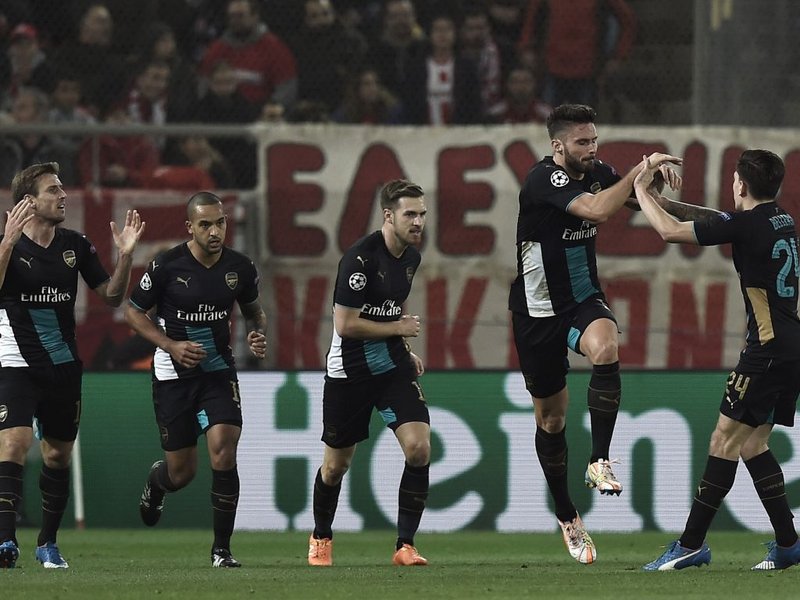 Celebrations for Giroud and Arsenal