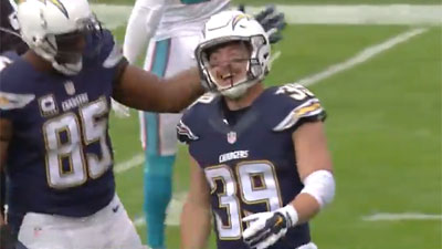 Woodhead scores 4 TDs in San Diego's possible NFL finale