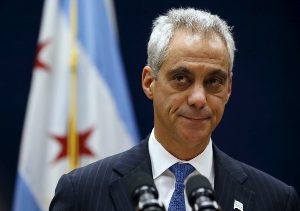 Chicago Mayor Rahm Emanuel listens to remarks at a news conference in Chicago Illinois United States