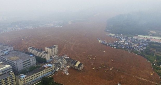 The landslide has covered a vast area of 380,000 sq