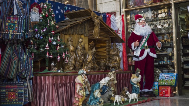 The Church of the Nativity in Bethlehem West Bank in the same region where two Palestinians burned down a Christmas tree