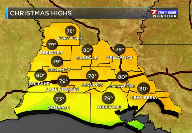 Christmas forecast: Warm and sometimes wet