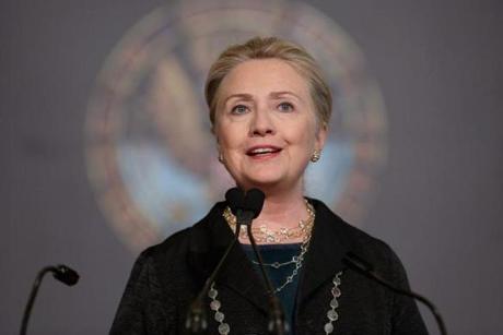 Clinton receives public embrace from 13 female Democratic Senators