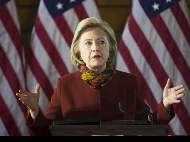 Democratic presidential candidate Hillary Clinton talks about her counterterrorism strategy during a campaign stop in Minneapolis Minnesota