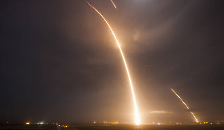 9's launch re-entry and landing on Monday night