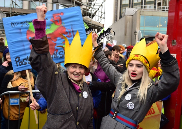 Dame Vivienne Westwood takes part in the march through London calling for ambitious action to tackle climate change