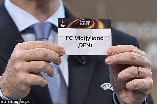 Danish side Midtjylland were drawn to face Manchester United in the Last 32 of the Europa League