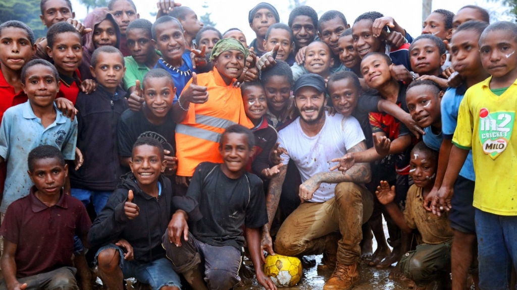 David Beckham talks tackling seven continents to play football and why his children know how lucky they are