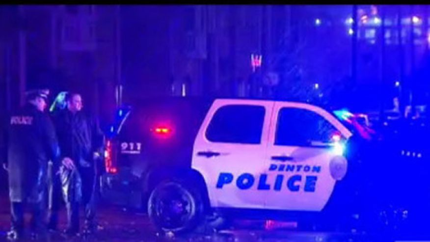 Dec. 13 2015 Police respond to a shooting involving a University of North Texas police officer and a student in Denton Texas