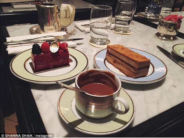 Dinner was sweet: Shanina has been able to treat herself since completing her runway duties