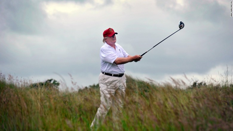 Donald Trump at the Trump International Golf Links outside Aberdeen Scotland