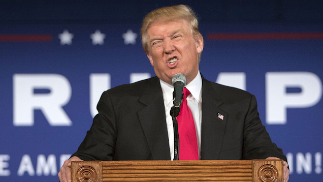 Republican presidential hopeful Donald Trump speaks at his South Carolina campaign kickoff rally in Bluffton S.C. Tuesday