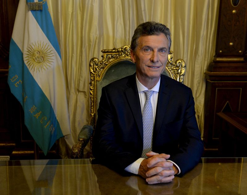 Argentina's President Mauricio Macri at his office after his inauguration at the Casa Rosada presidential palace in Buenos Aires. – Reuters pic