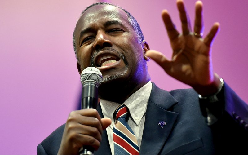 U.S. Republican presidential candidate Ben Carson speaks at a campaign event in Pahrump Nevada