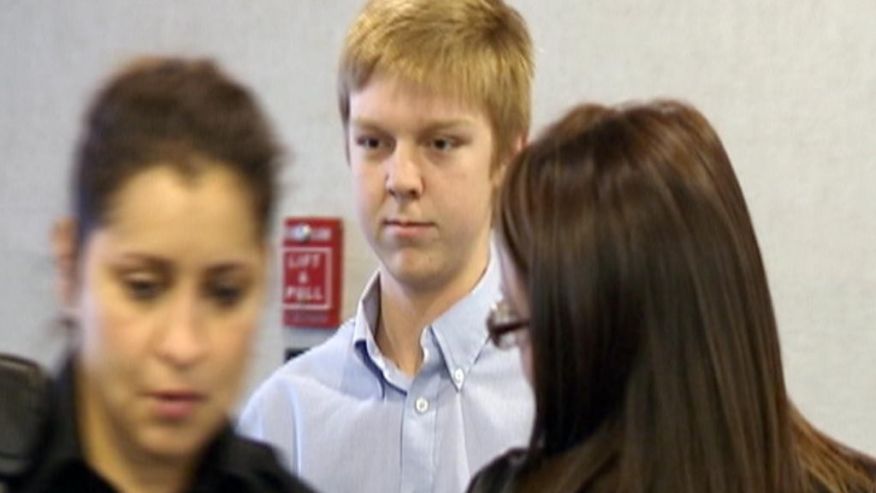 FILE- In this December 2013 image taken from a video by KDFW-FOX 4 Ethan Couch is seen during his court hearing in Fort Worth Texas. Authorities are investigating whether Couch who killed four people in a 2013 drunken-driving wreck and claimed as par