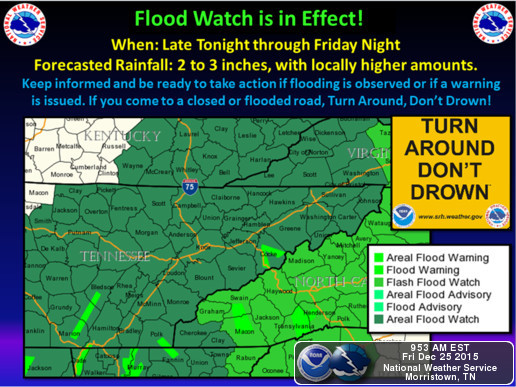 Flood watch continues through Saturday morning