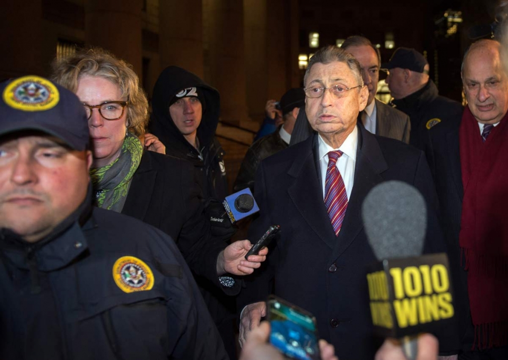 Former New York Assembly Speaker Sheldon Silver exits Manhattan federal court following his conviction on corruption charges Monday Nov. 30 2015 in New York