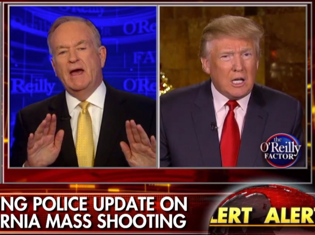 Fox News  screenshotBill O'Reilly interviews Donald Trump