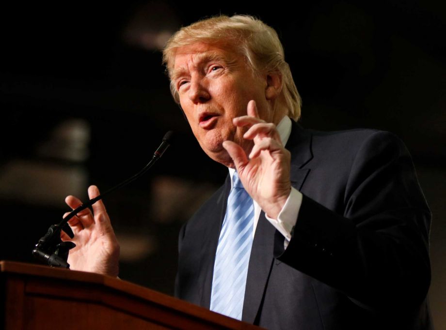 Republican presidential candidate businessman Donald Trump speaks during a rally at the Greater Columbus Convention Center in Columbus Ohio Monday Nov. 23 2015