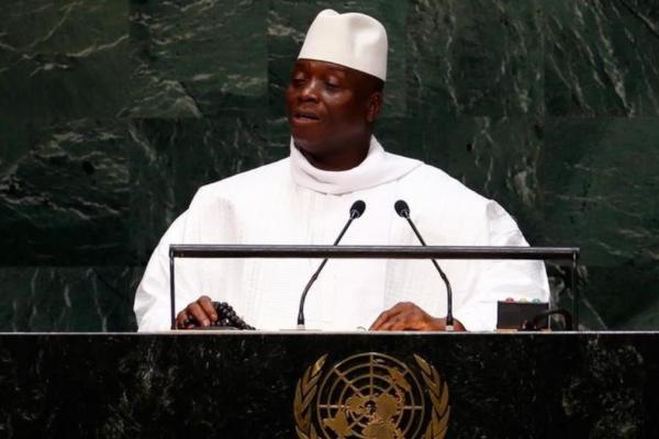 Al Hadji Yahya Jammeh President of the Republic of the Gambia addresses the 69th United Nations General Assembly at the U.N. headquarters in New York in a file