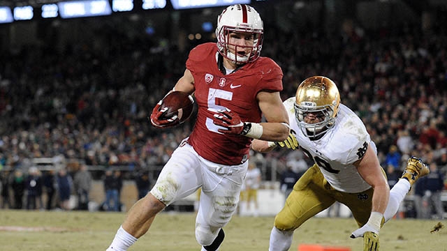 Stanford's Christian Mc Caffrey has over 2,000 all-purpose yards this season for the Cardinal