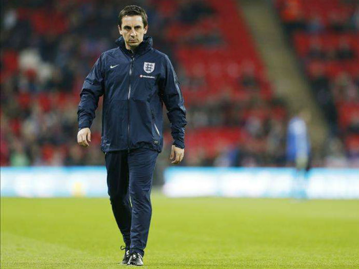 Gary Neville will remain part of England manager’s coaching set-up and will combine his role with being the Valencia head coach