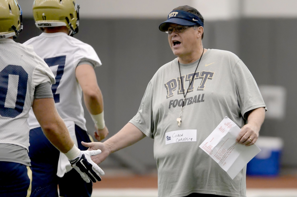 20150811mfpittsports01 Pitt coach Pat Narduzzi announced Saturday that offensive coordinator Jim Chaney right has accepted the same position at Georgia