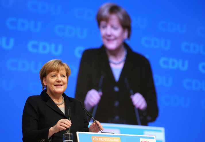 German media said Merkel's speech in Karlsruhe was “one of the most important in her career. | EPA  MICHAEL KAPPELER