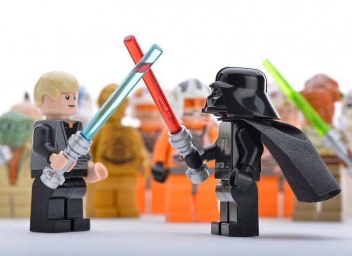 Lightsaber Luke and Darth Vader lego