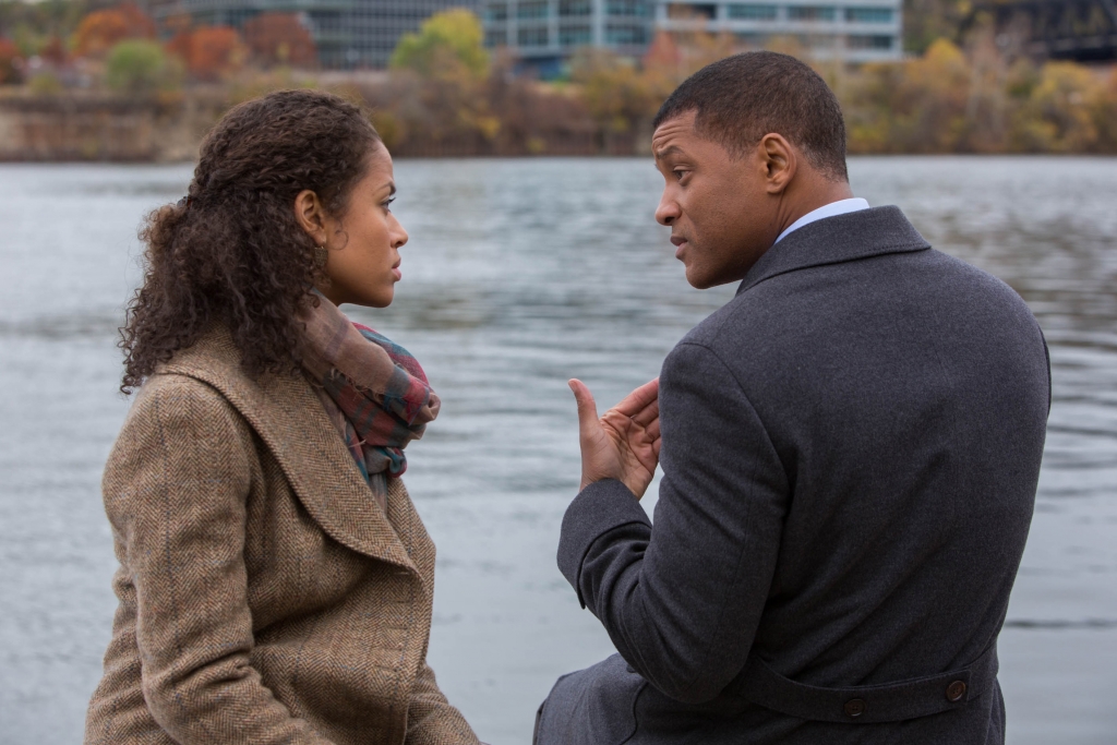 Gugu Mbatha Raw and Will Smith star in “Concussion.”