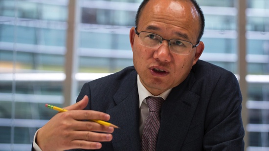 Guo Guangchang chairman and chief executive officer of Fosun Group speaks during an interview in New York U.S. on Thursday